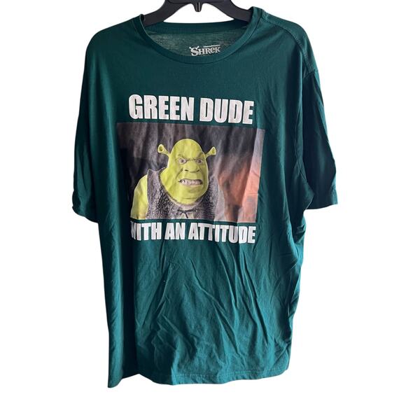 SHREK Men’s Green Dude With An Attitude tee Disney  NWOT Big & Tall Sz XXL 2X - Picture 1 of 4